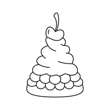 İzole edilmiş çilekli pasta Tatlı ikonu taşıyıcısı