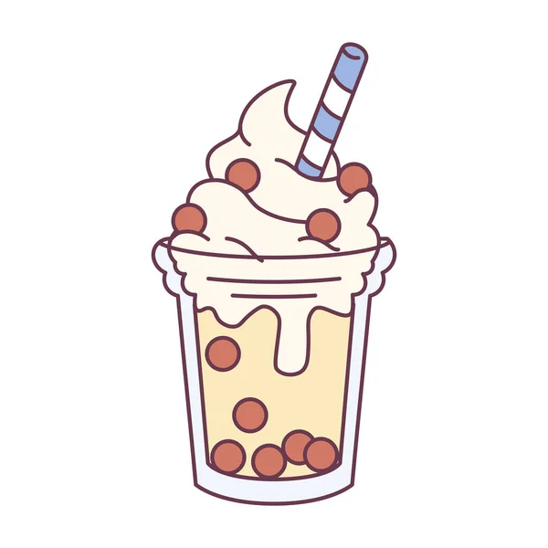 Granita de café isolé avec crème fouettée Vector — Image vectorielle