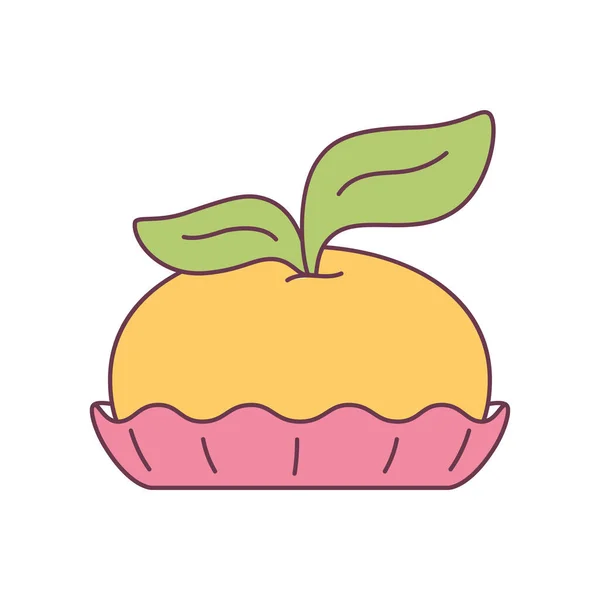 Muffin naranja aislado Postres icono Vector — Vector de stock