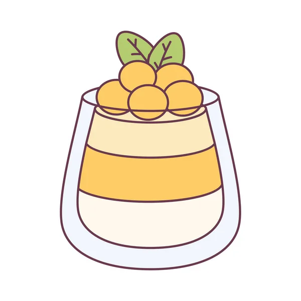 Isolerad orange flan dessert ikon vektor — Stock vektor