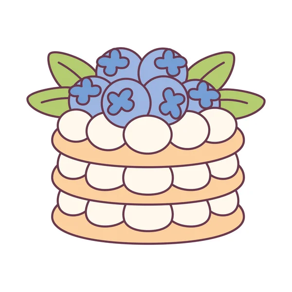 Isolerad blåbärstårta Dessert Vector — Stock vektor