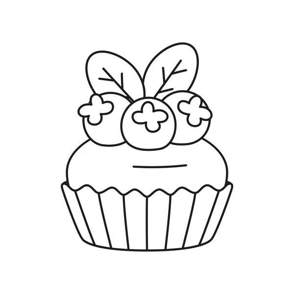 Isolado decorado cupcake ícone de sobremesa vetor — Vetor de Stock