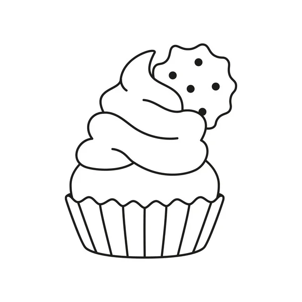 Cupcake decorado aislado Postres icono Vector — Archivo Imágenes Vectoriales