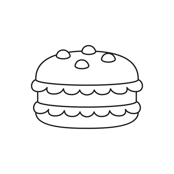 Biscotto di macaron isolato Icona del dessert Vettore — Vettoriale Stock