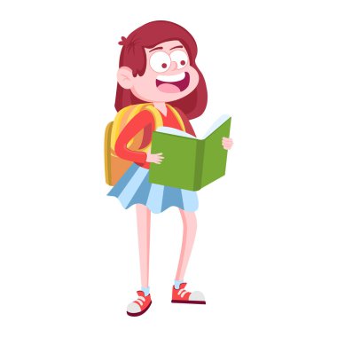 İzole edilmiş öğrenci kız ikonu Okula Dönüş Vektörü