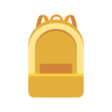 İzole okul çantası ikonu Düz Tasarım Vektörü