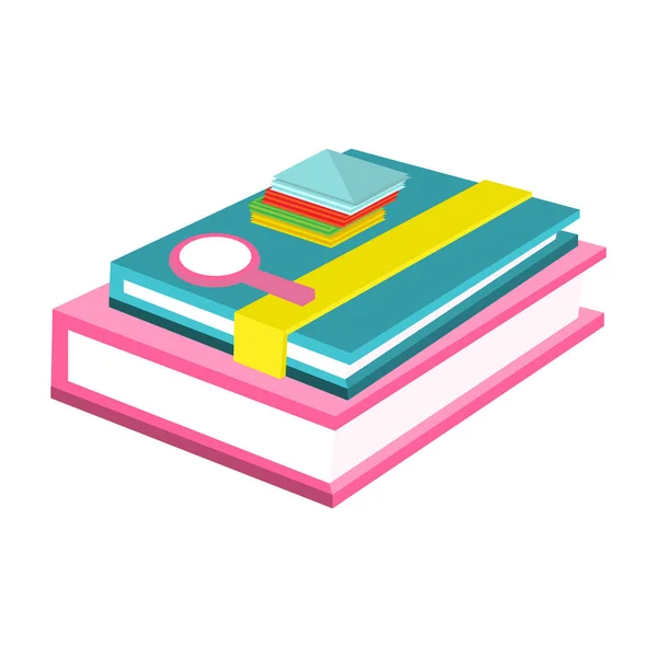 İzole kitap yığını ikon okul tedarik düz tasarım Vektörü — Stok Vektör