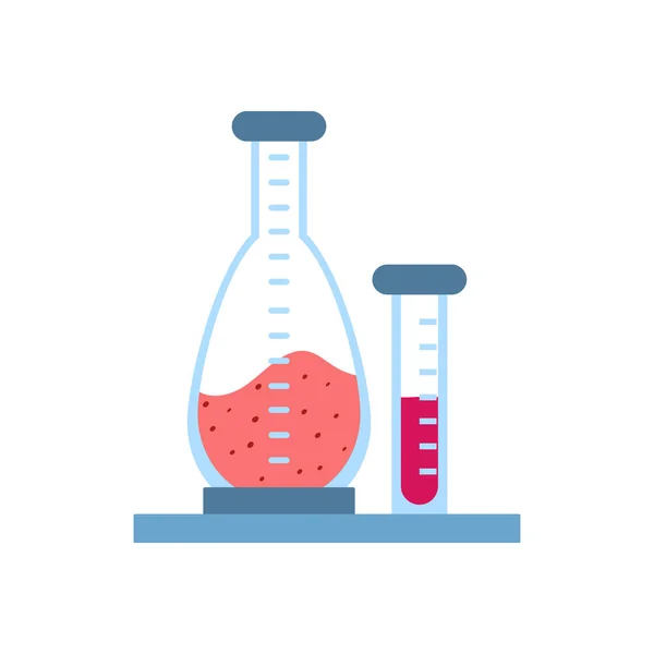 Isolated chemistry test tube icon School supply flat design Vector — Stock Vector