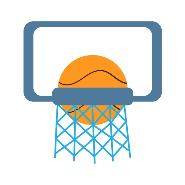 Cancha de baloncesto aislada con bola Vector — Vector de stock