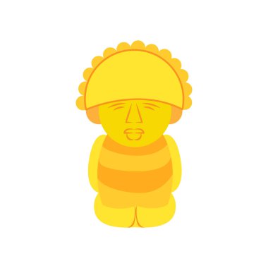 İzole edilmiş altın heykel Kolomb öncesi sanat taşıyıcısı