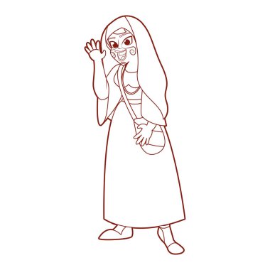 İzole edilmiş guajira yerli Kolombiyalı kadın vektörü.