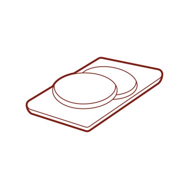 İzole edilmiş arepa simgesi Kolombiya Gıda Vektörü