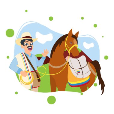 Isolated typical muleteer colombian culture Vector clipart