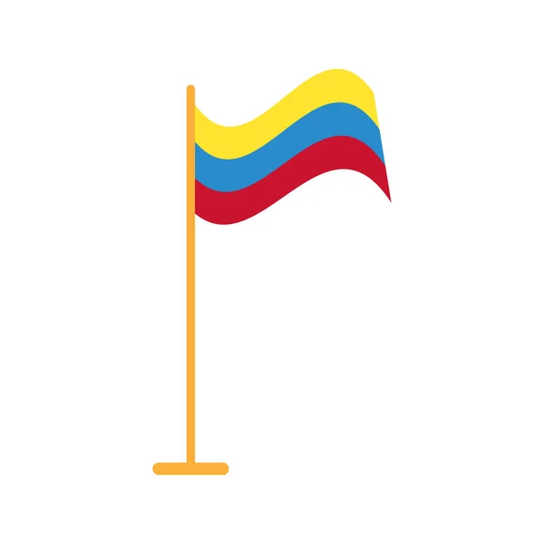 Isolated flag of colombia in a flagpole Vector — Stock Vector