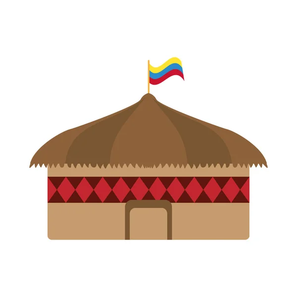 Icono de casa tradicional indígena aislado Vector — Vector de stock