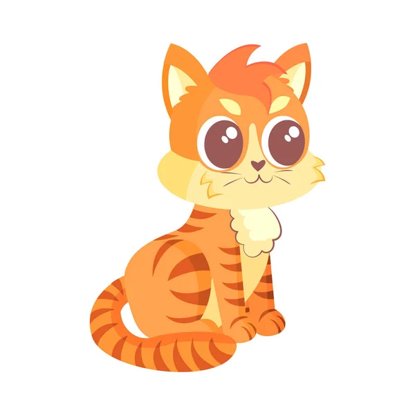 Geïsoleerde Gelukkige Kat Met Een Glimlach Vector Illustratie — Stockvector