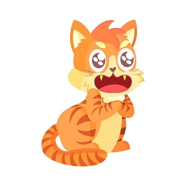 孤立したかわいい猫のキャラクターベクトルイラスト — ストックベクタ