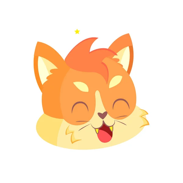 Aislado Feliz Gato Lindo Carácter Avatar Vector Ilustración — Vector de stock