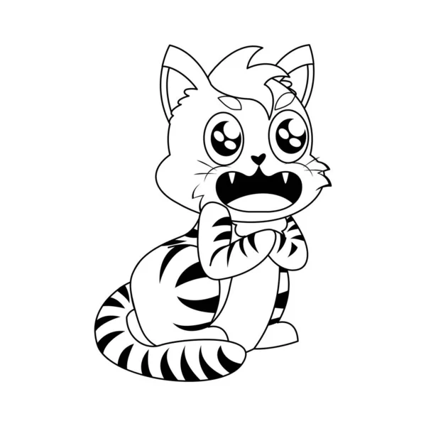 정체불명의 귀여운 고양이 캐릭터 Vector — 스톡 벡터