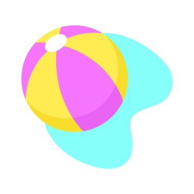 Isolated ball picture beach objects colors vector illustration