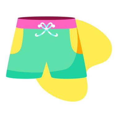 Isolated short picture beach objects colors vector illustration