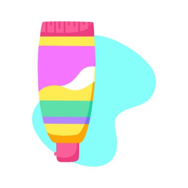 Isolated surf picture beach objects colors vector illustration