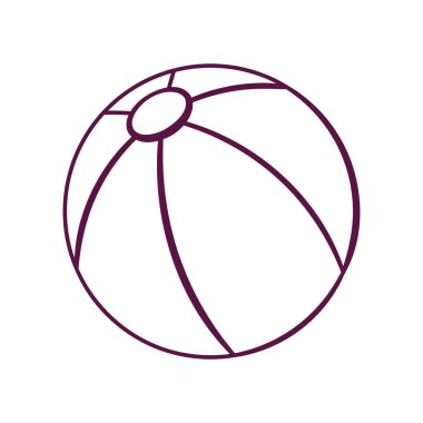 Isolated ball draw beach objects colors vector illustration