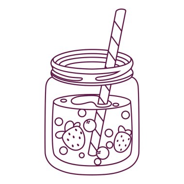 Isolated drink draw beach objects colors vector illustration