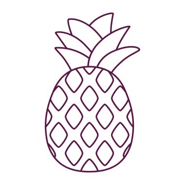 Isolated pinneapple draw beach objects colors vector illustration