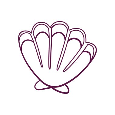 Isolated coral sea draw beach objects colors vector illustration