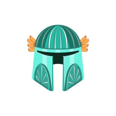 Isolated green helmet heraldry medieval symbols vector illustration