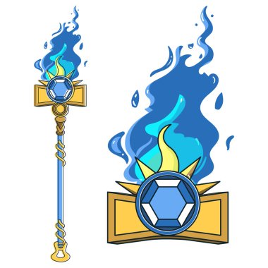 Isolated blue tools heraldry medieval symbols vector illustration