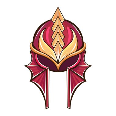 Isolated red helmet heraldry medieval symbols vector illustration