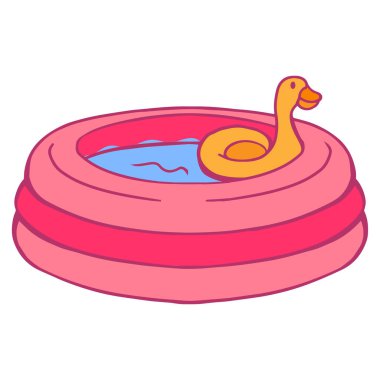 Isolated pool kids summer holidays vector illustration