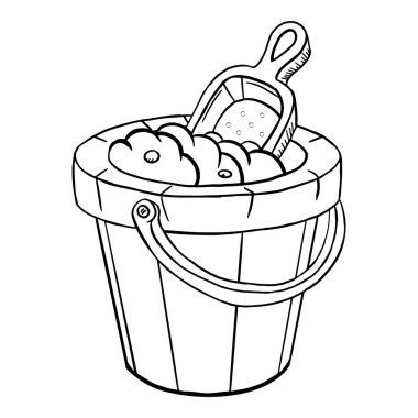 Isolated cube sand draw summer holidays vector illustration