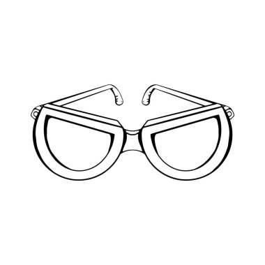 Isolated glasses draw summer holidays vector illustration