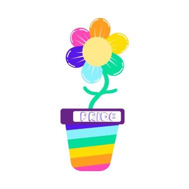 Isolated plant rainbow pride lgbtq vector illustration