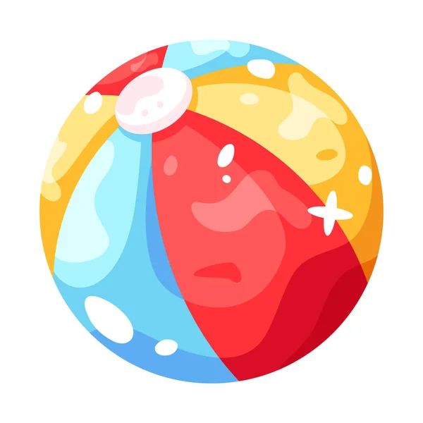 Isolated Ball Bright Beach Objects Colors Vector Illustration — Archivo Imágenes Vectoriales