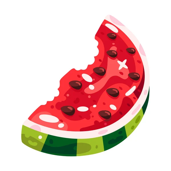 Isolated Watermelon Bright Beach Objects Colors Vector Illustration — Vetor de Stock