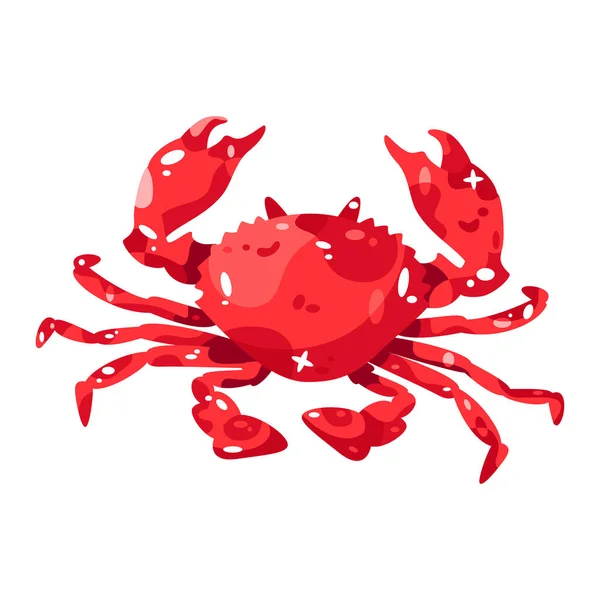 Isolated Crab Bright Beach Objects Colors Vector Illustration — 图库矢量图片