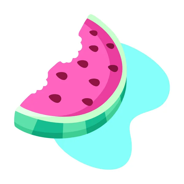 Isolated Watermelon Picture Beach Objects Colors Vector Illustration — Stock vektor