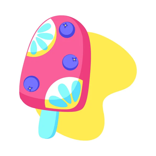 Isolated Ice Cream Picture Beach Objects Colors Vector Illustration — ストックベクタ