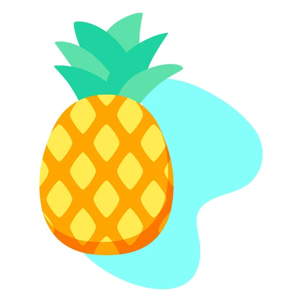 Isolated Pinneapple Picture Beach Objects Colors Vector Illustration — Vetor de Stock