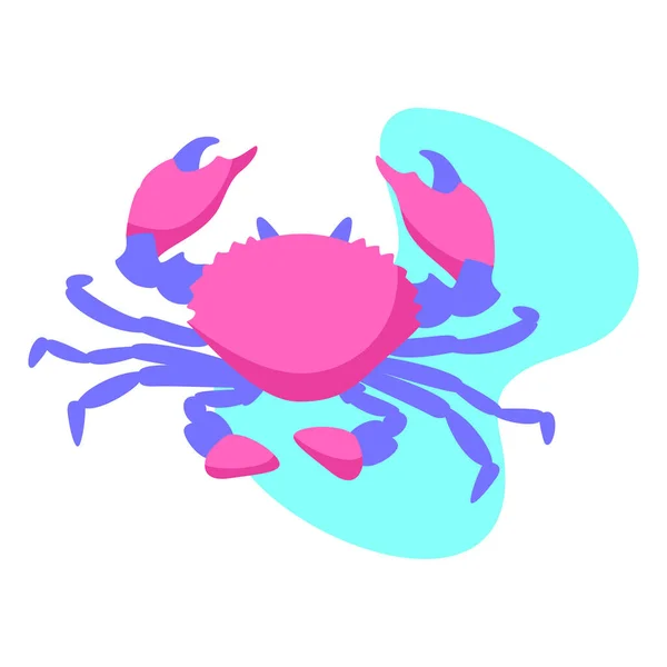 Isolated Crab Picture Beach Objects Colors Vector Illustration — Stockový vektor