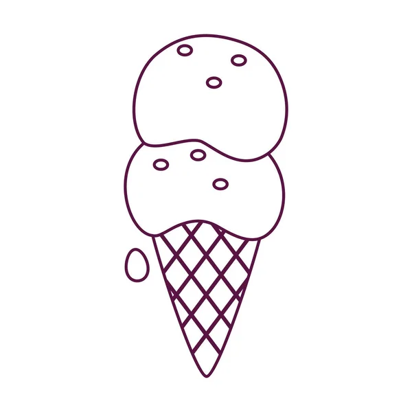 Isolated Ice Cream Draw Beach Objects Colors Vector Illustration — 스톡 벡터