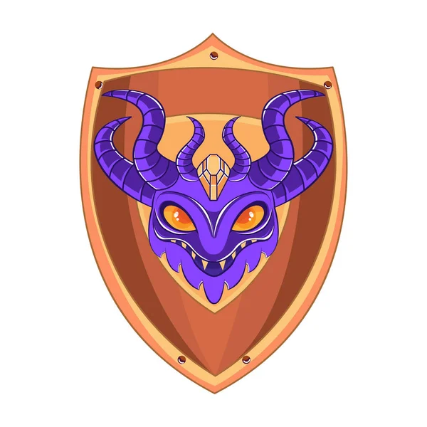 Isolated Purple Armor Heraldry Medieval Symbols Vector Illustration — Archivo Imágenes Vectoriales