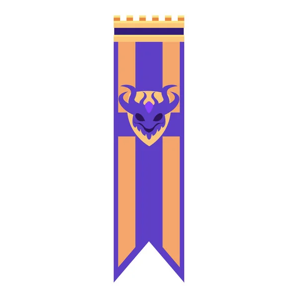 Isolated Purple Flag Heraldry Medieval Symbols Vector Illustration — Archivo Imágenes Vectoriales