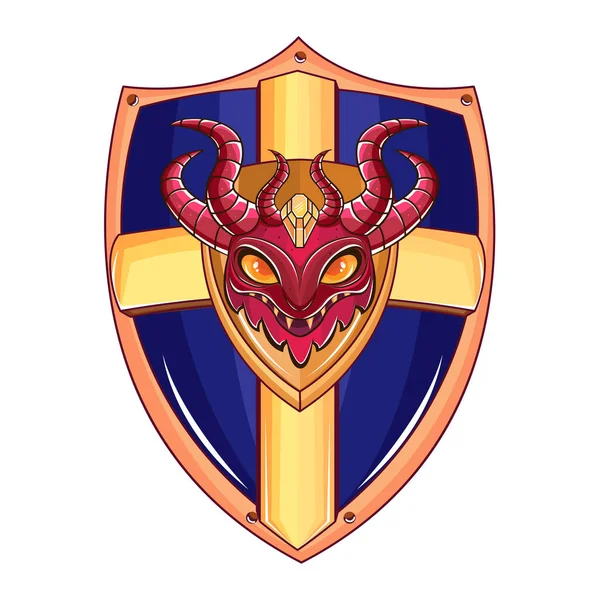 Isolated Red Emblem Heraldry Medieval Symbols Vector Illustration — Archivo Imágenes Vectoriales
