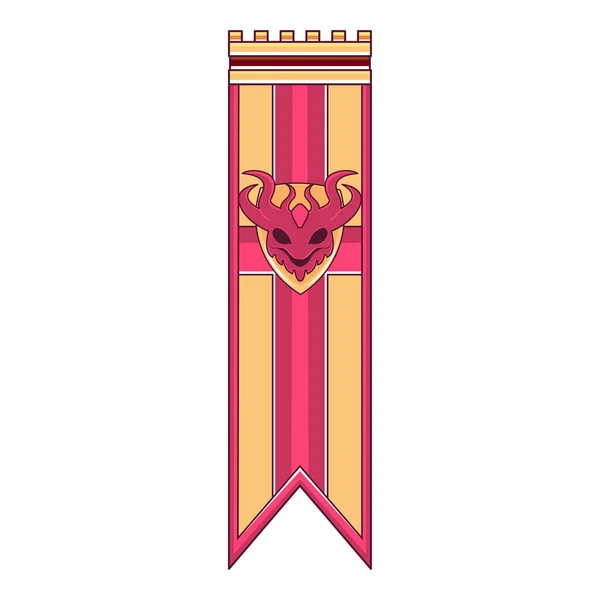 Isolated Red Flag Heraldry Medieval Symbols Vector Illustration — Vector de stock