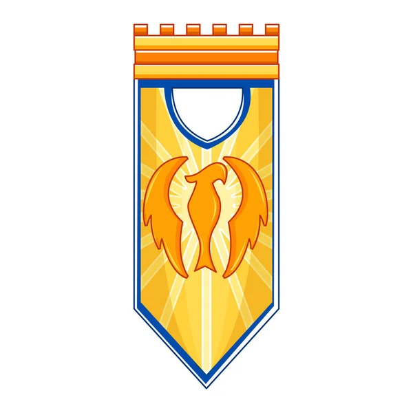 Isolated Yellow Flag Heraldry Medieval Symbols Vector Illustration — Image vectorielle